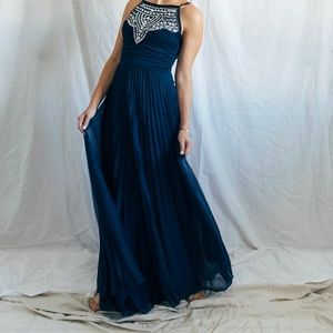 B. DARLIN Navy Blue Prom Dress